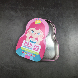 Pink Cartoon Sticker Opbevaringsæske Chokolade Metal Gaveæske