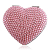 Hjerteform PU læder metalramme lommespejl