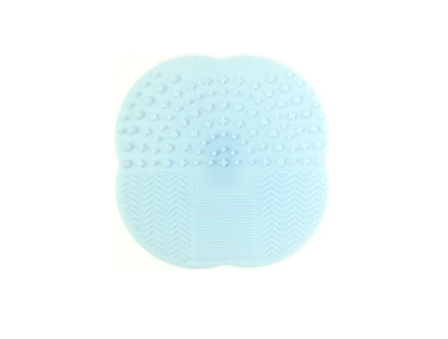 Blå bærbar silikone makeup rengøringsbørste skrubbermåtte