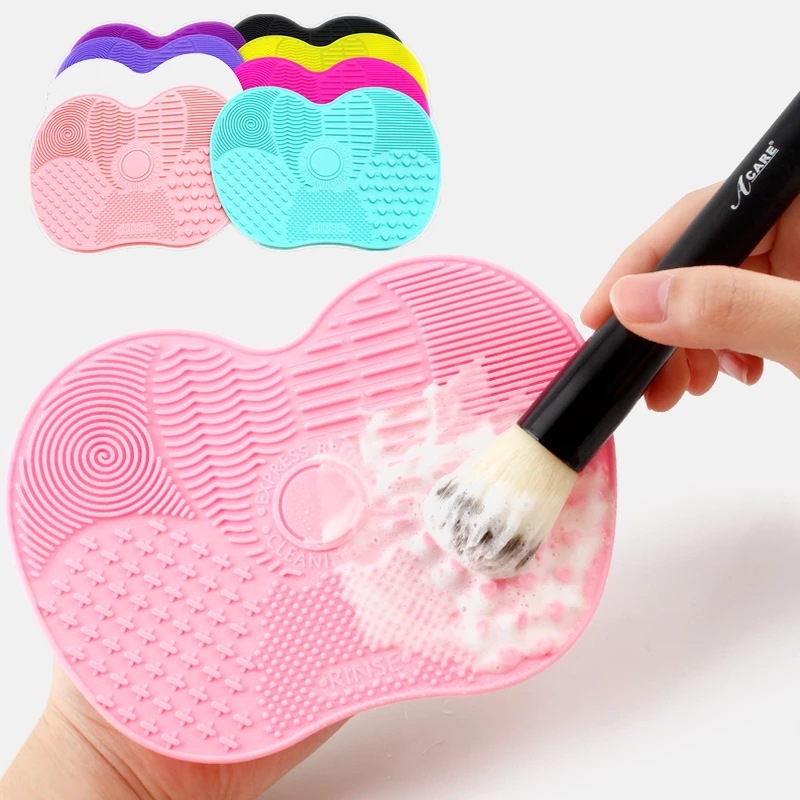 Lilla silikone makeup børsterenser med sugekop