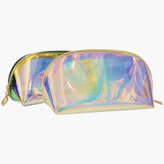 Privat etiket Transparent TPU Holographic Makeup Bag